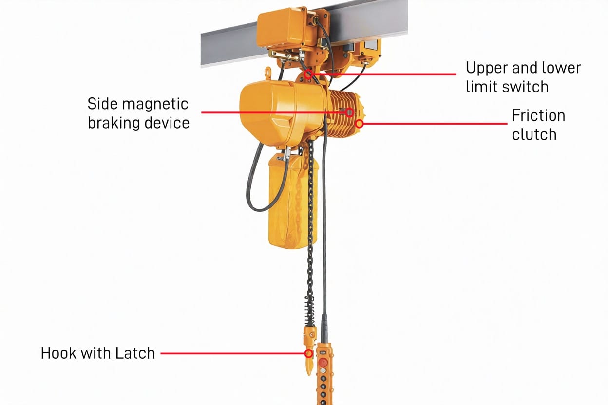Security Protection System of ZKE Medium Electric Chain Hoists