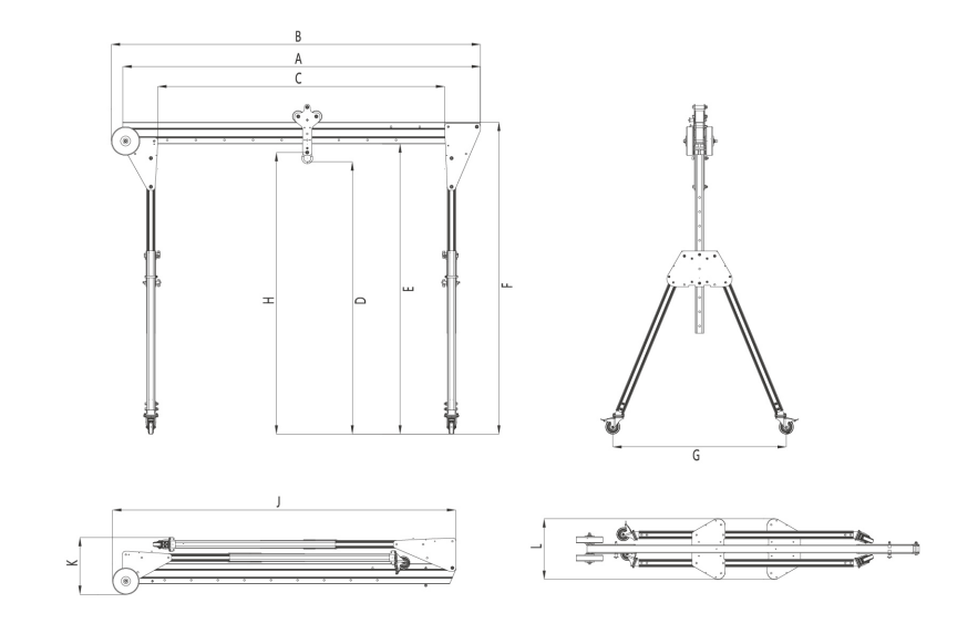 Aluminum Portable Gantry Crane PRG Folding1